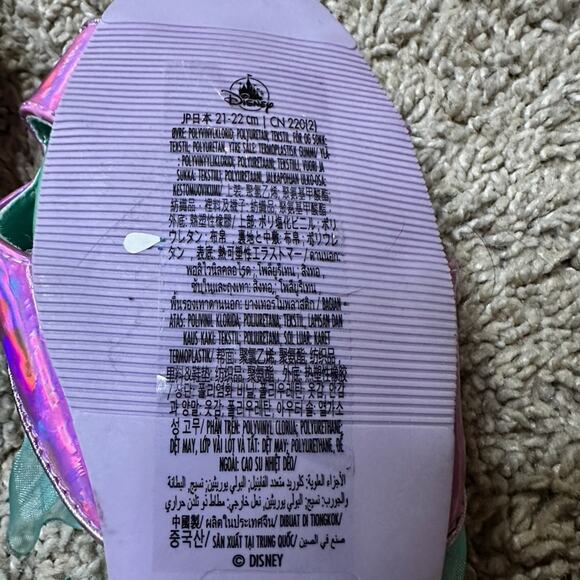 Disney The Little Mermaid Ariel iridescent Ruffle Kids Slip-On Shoes Size 2 NEW - Picture 5 of 7